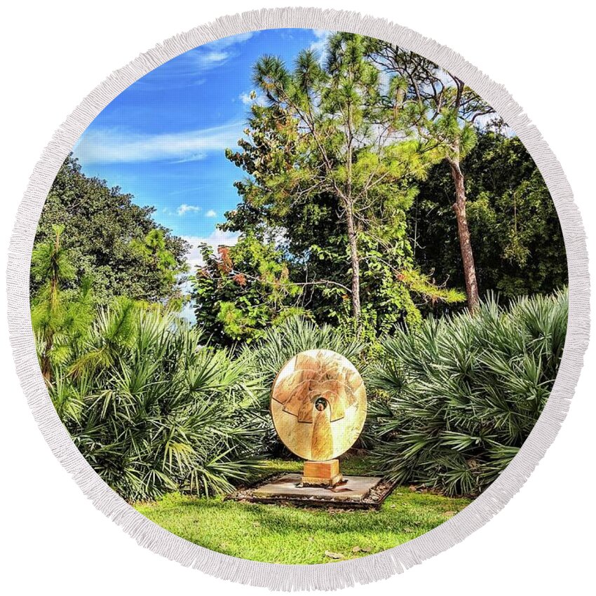 Sunny Round Beach Towel featuring the photograph Shine Bright by Portia Olaughlin