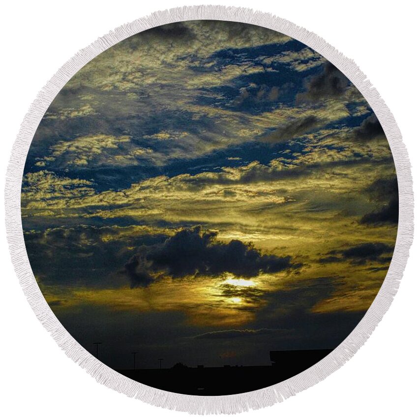  Round Beach Towel featuring the photograph Silver, Blue and Gold by Jack Wilson