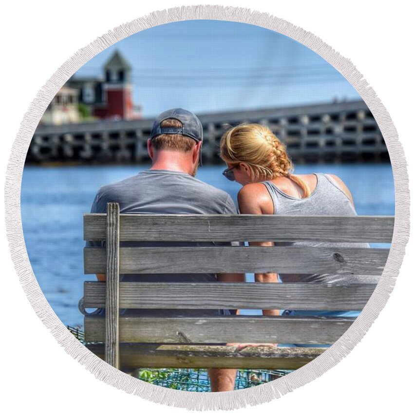  Round Beach Towel featuring the photograph Sittin' on the Dock of the Bay by Jack Wilson