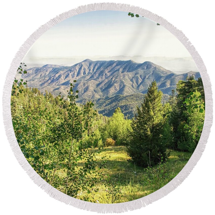 Mountains Round Beach Towel featuring the photograph Ski Valley, Mt.Lemmon by Elaine Malott