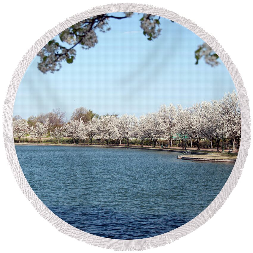 Byrd Round Beach Towel featuring the digital art Spring on the Lake by Kelvin Booker