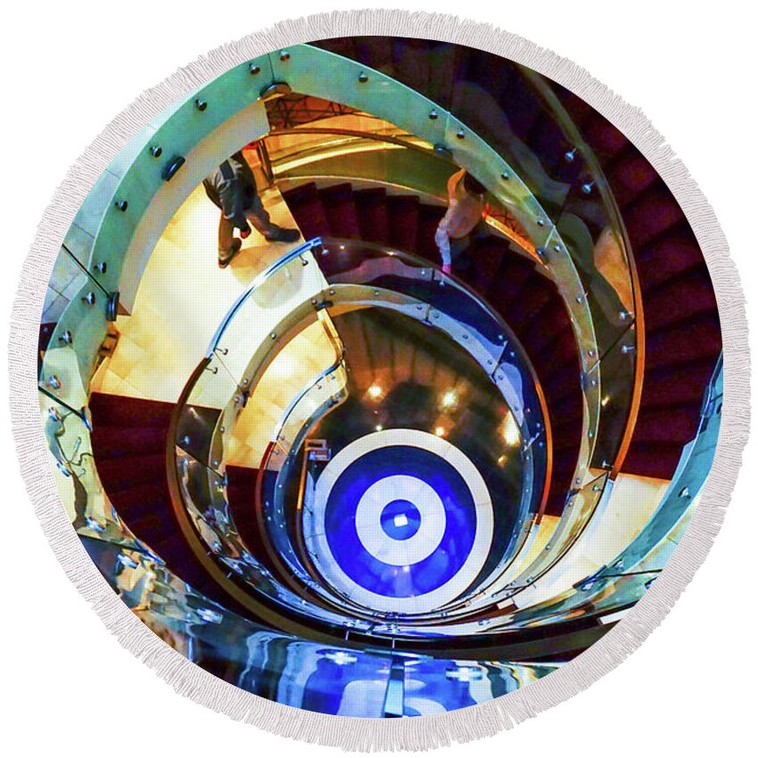  Round Beach Towel featuring the photograph Stairway To Steerage by Darcy Dietrich