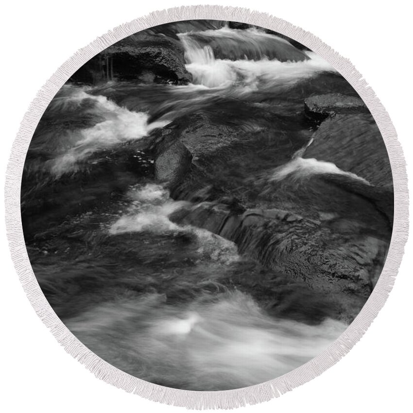 Stream Round Beach Towel featuring the photograph Stream flow by Les Cunliffe