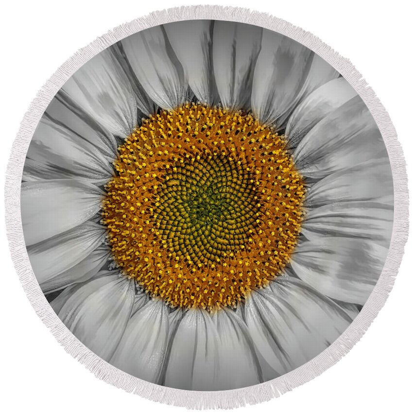 Photographs Round Beach Towel featuring the photograph Sunflower Delight by John A Rodriguez