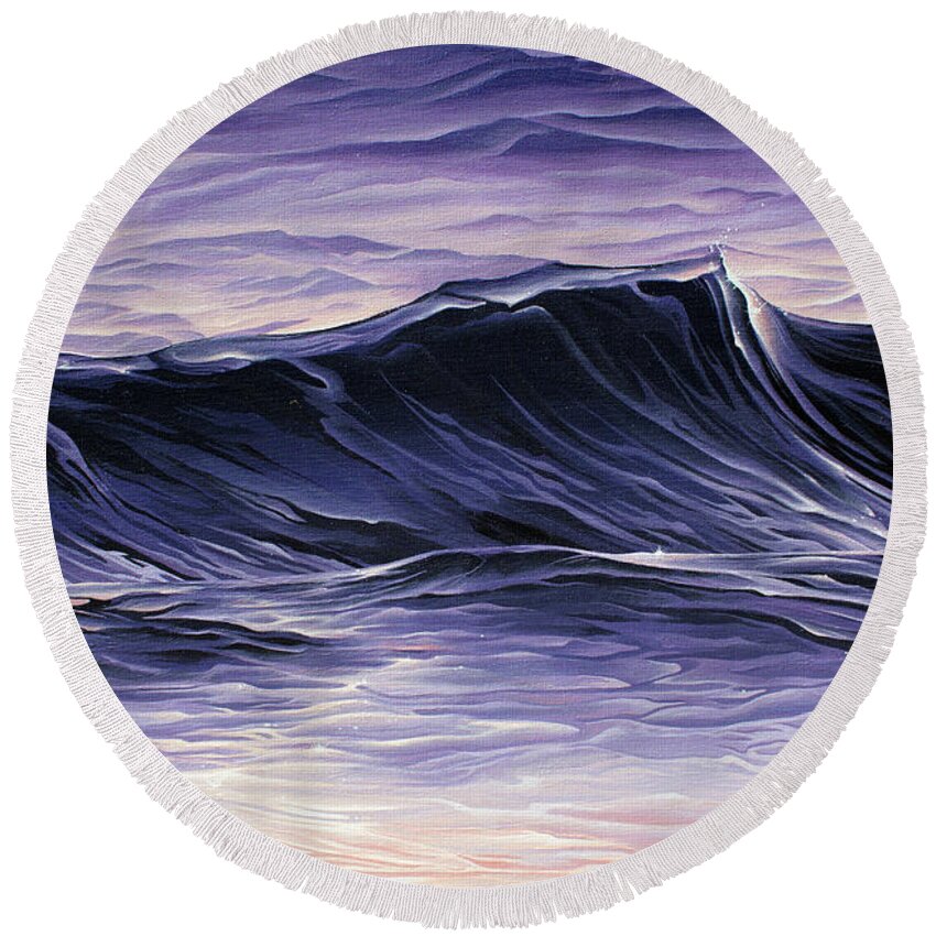 Acrylic Round Beach Towel featuring the painting Days End by William Love