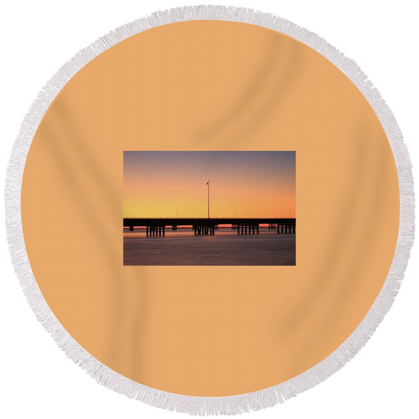 Florida Round Beach Towel featuring the photograph Sunset at Punta Gorda by Paul Schultz