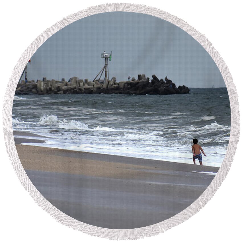 Maritime Round Beach Towel featuring the photograph The Adventure by Skip Willits