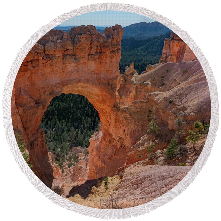 Stone Arch Round Beach Towel featuring the photograph The Arch by Arthur Oleary