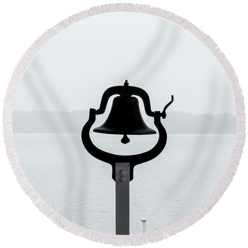 St Lawrence Seaway Round Beach Towel featuring the photograph The Bell by Tom Singleton