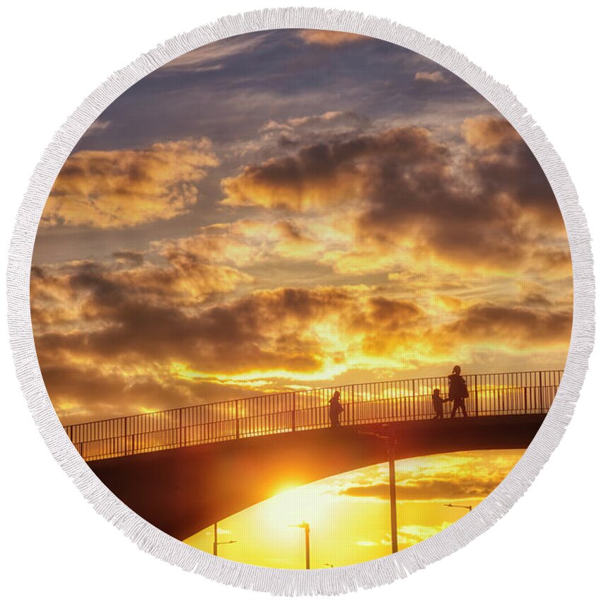 Bridge Round Beach Towel featuring the photograph The Bridge of Sighs by Micah Offman