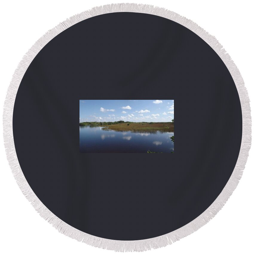 Florida Round Beach Towel featuring the photograph The Everglades by Lindsey Floyd