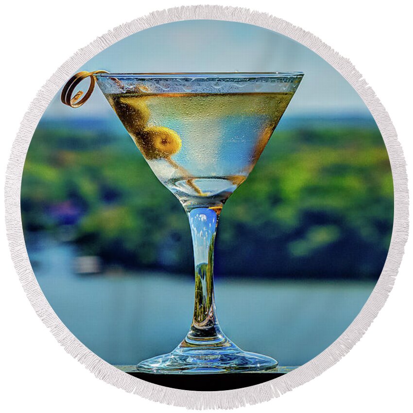Food Round Beach Towel featuring the photograph The Martini by Al Griffin