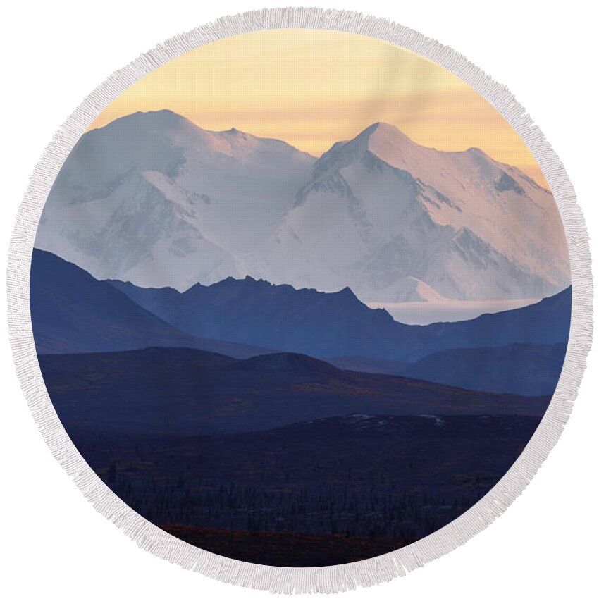  Round Beach Towel featuring the photograph The Mountain by Chad Dutson