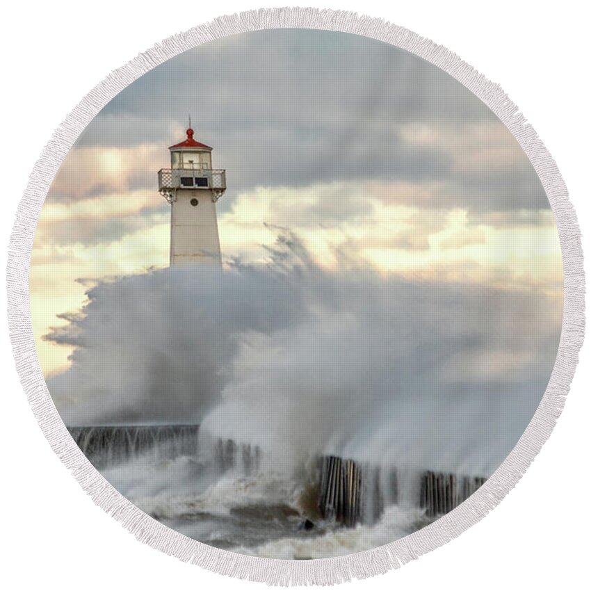 Power Round Beach Towel featuring the photograph The Power of Nature by Rod Best