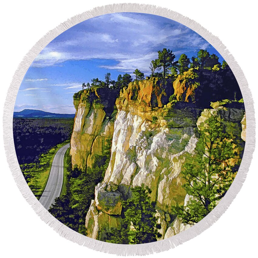 The Narrows Round Beach Towel featuring the photograph The Road Less Travelled by ABeautifulSky Photography by Bill Caldwell