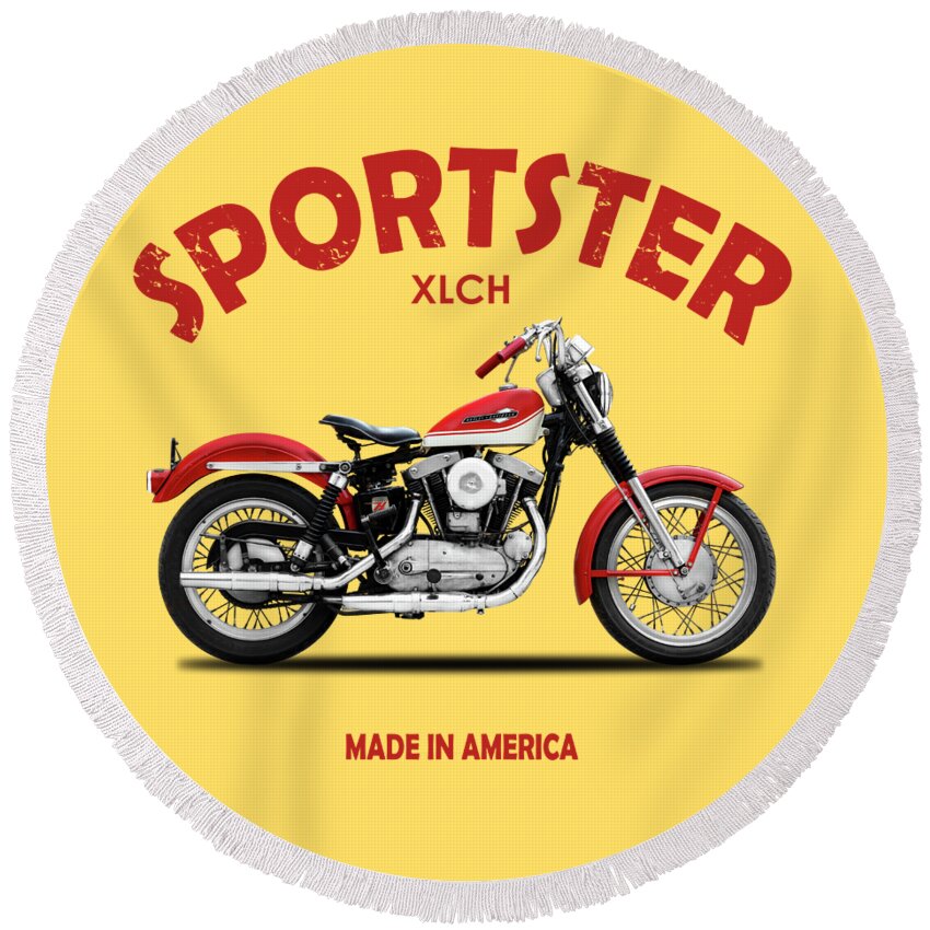 Xlch Round Beach Towel featuring the photograph The Vintage Sportster Motorcycle by Mark Rogan