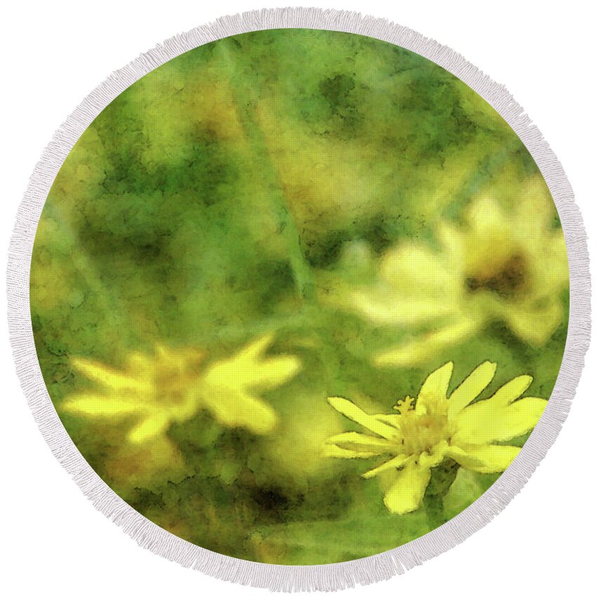 Impressionist Round Beach Towel featuring the photograph Thinking of Yellow 4620 IDP_2 by Steven Ward