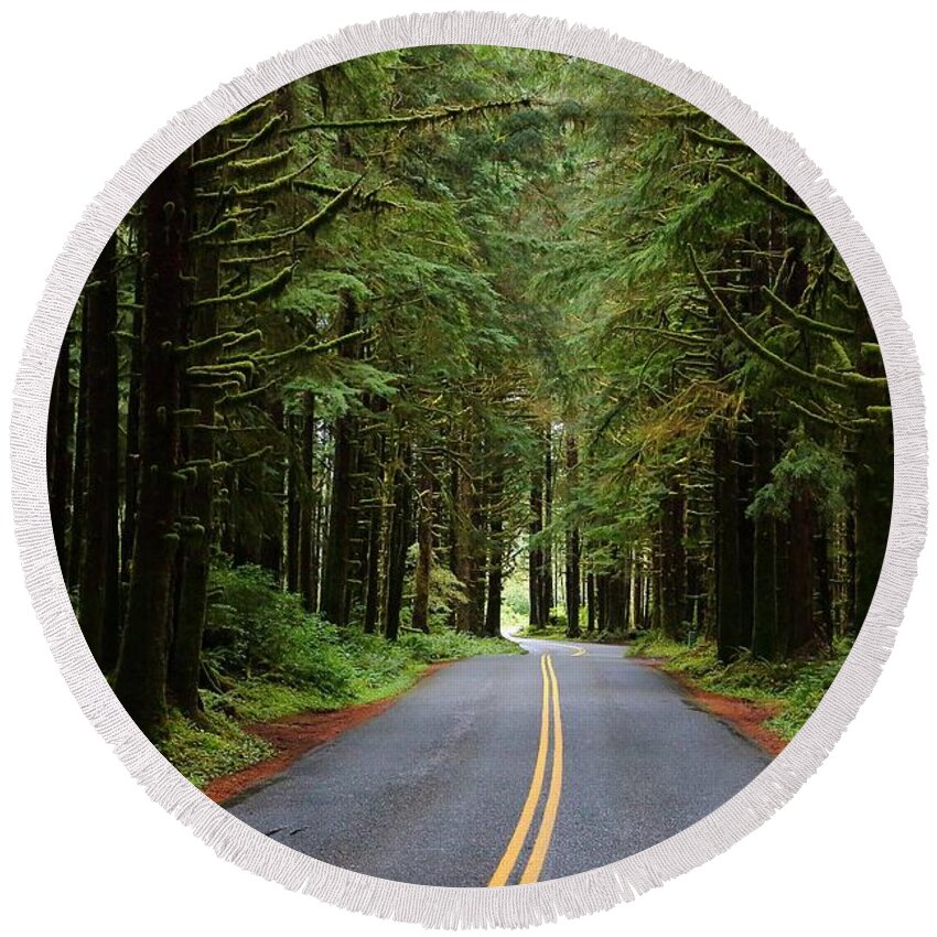 Curve Round Beach Towel featuring the photograph Through the Rainforest by David Andersen
