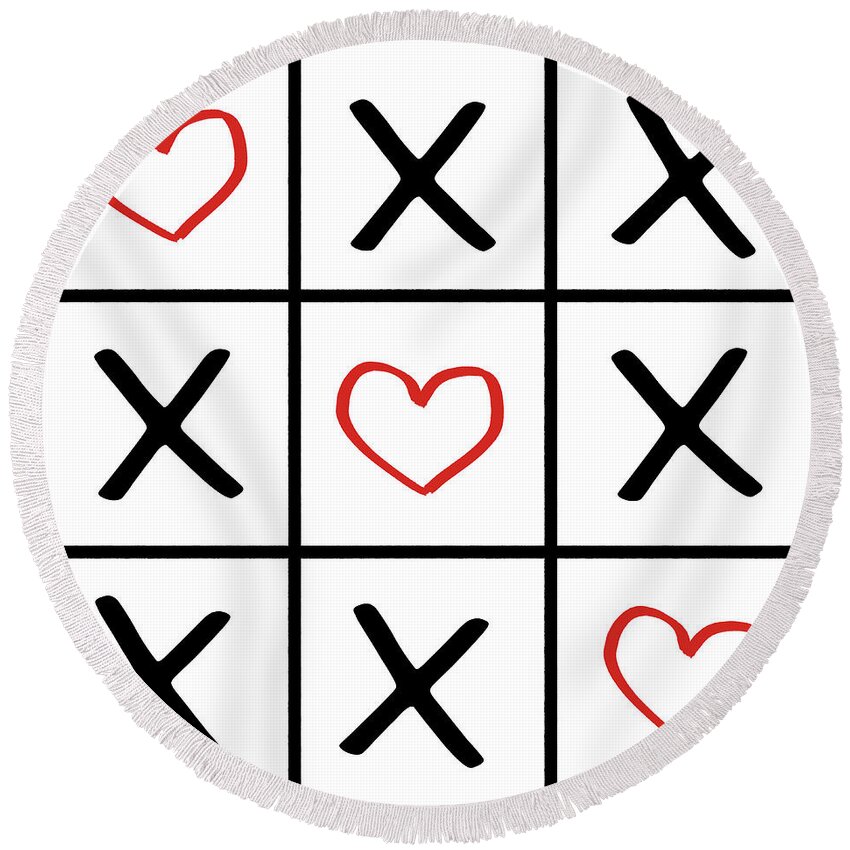 Tic-tac-toe Round Beach Towels