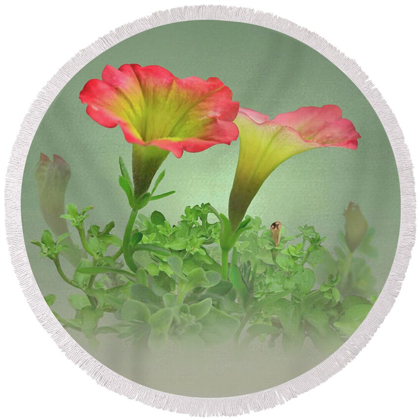 Flower Round Beach Towel featuring the digital art Trailing Petunia by M Spadecaller