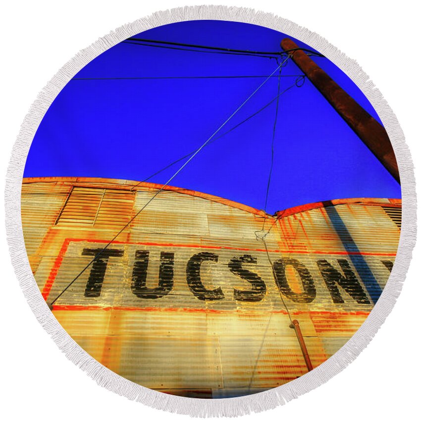Tucson Round Beach Towel featuring the photograph Tucson by Micah Offman