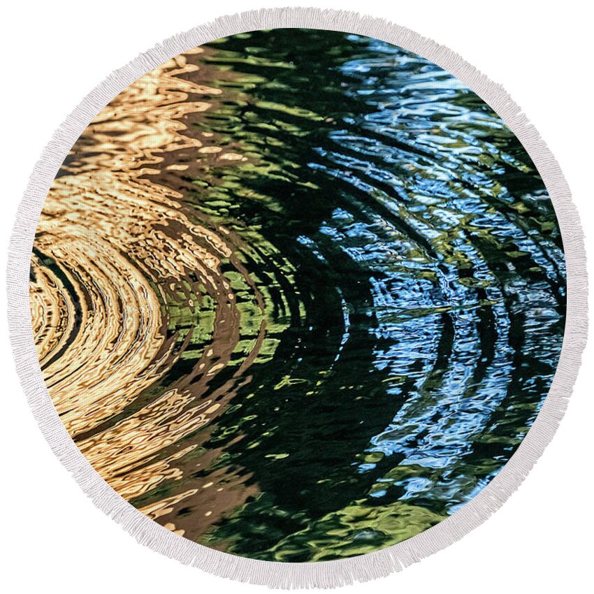 Abstract Round Beach Towel featuring the photograph Vortex by Kate Brown