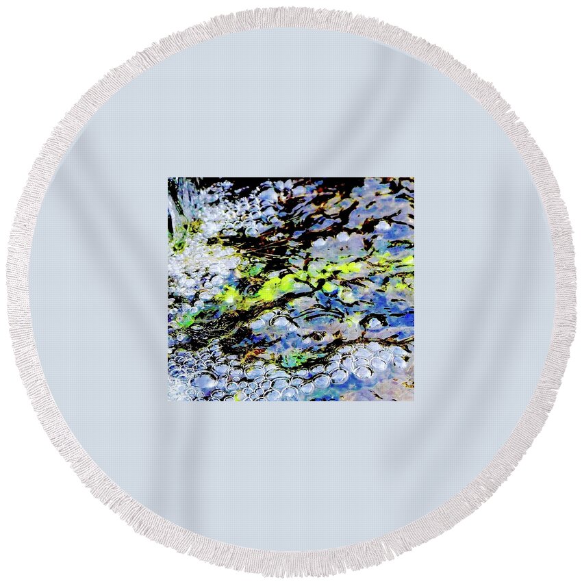 Bubbles Round Beach Towel featuring the photograph Water World by Alida M Haslett