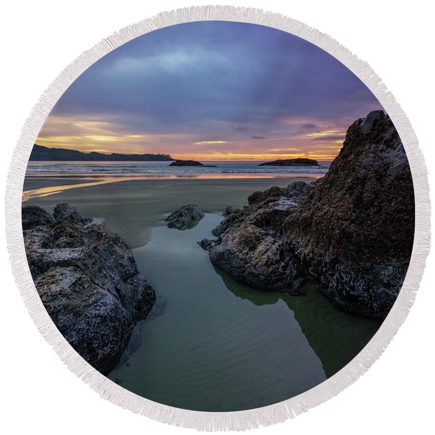 British Columbia Round Beach Towel featuring the photograph West Coast by Carrie Cole