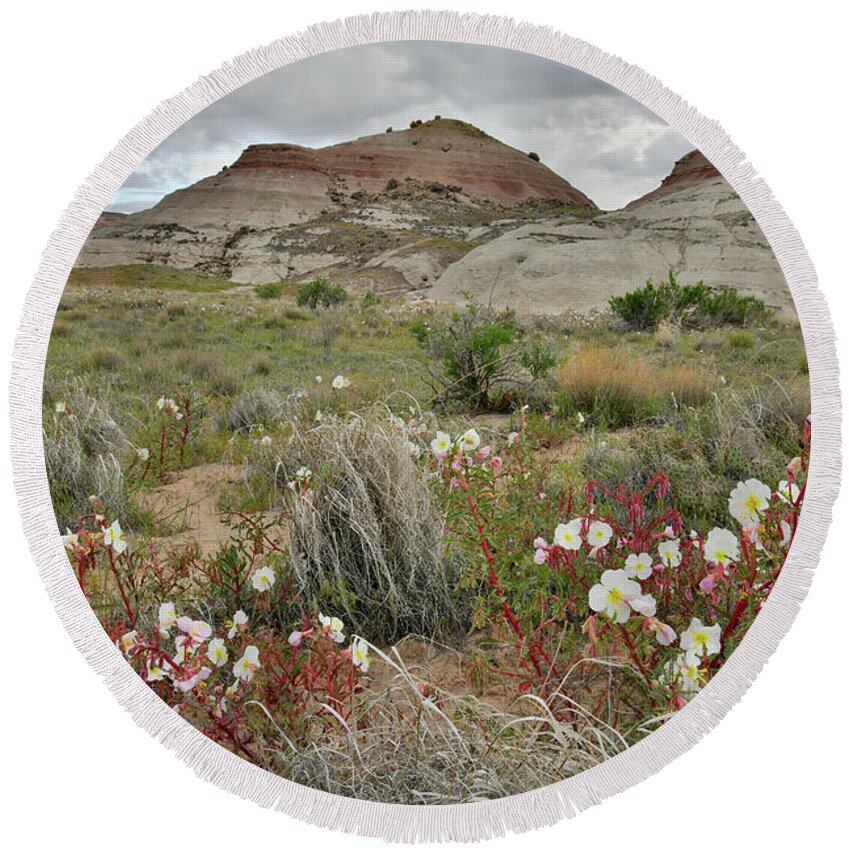 Ruby Mountain Round Beach Towel featuring the photograph Wildflower Prairie at Ruby Mountain by Ray Mathis