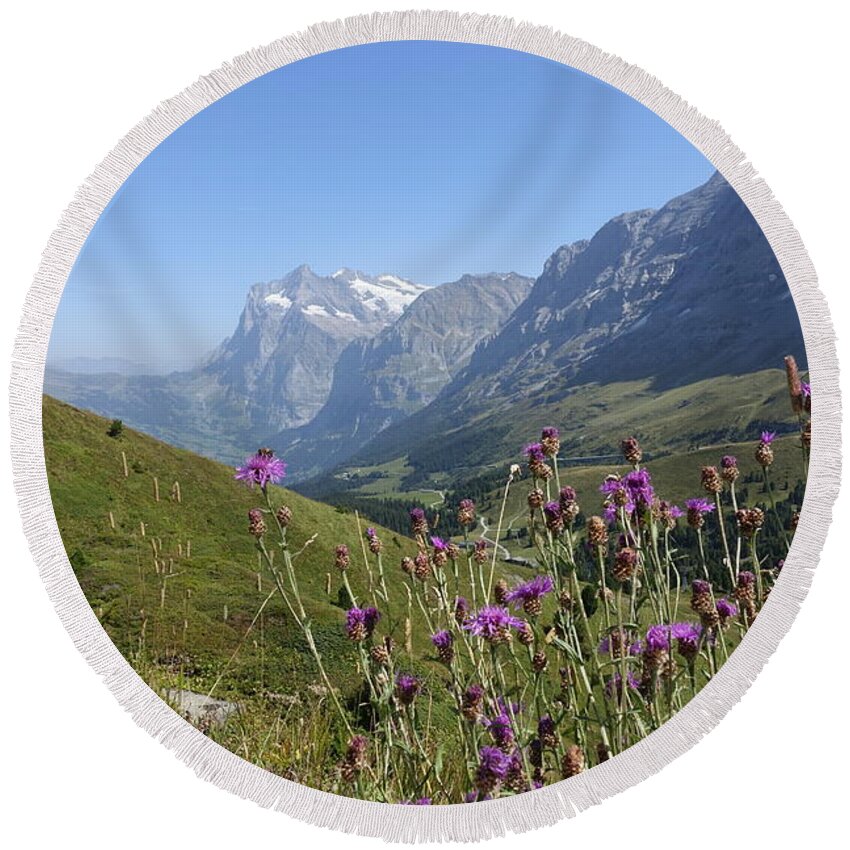 Flowers Round Beach Towel featuring the photograph Wildflowers along the hike by Patricia Caron
