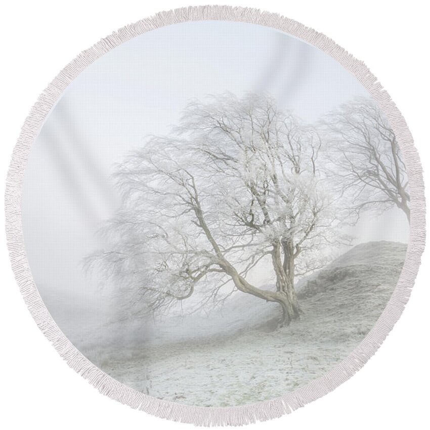 Winter Round Beach Towel featuring the photograph Sentinels by Anita Nicholson