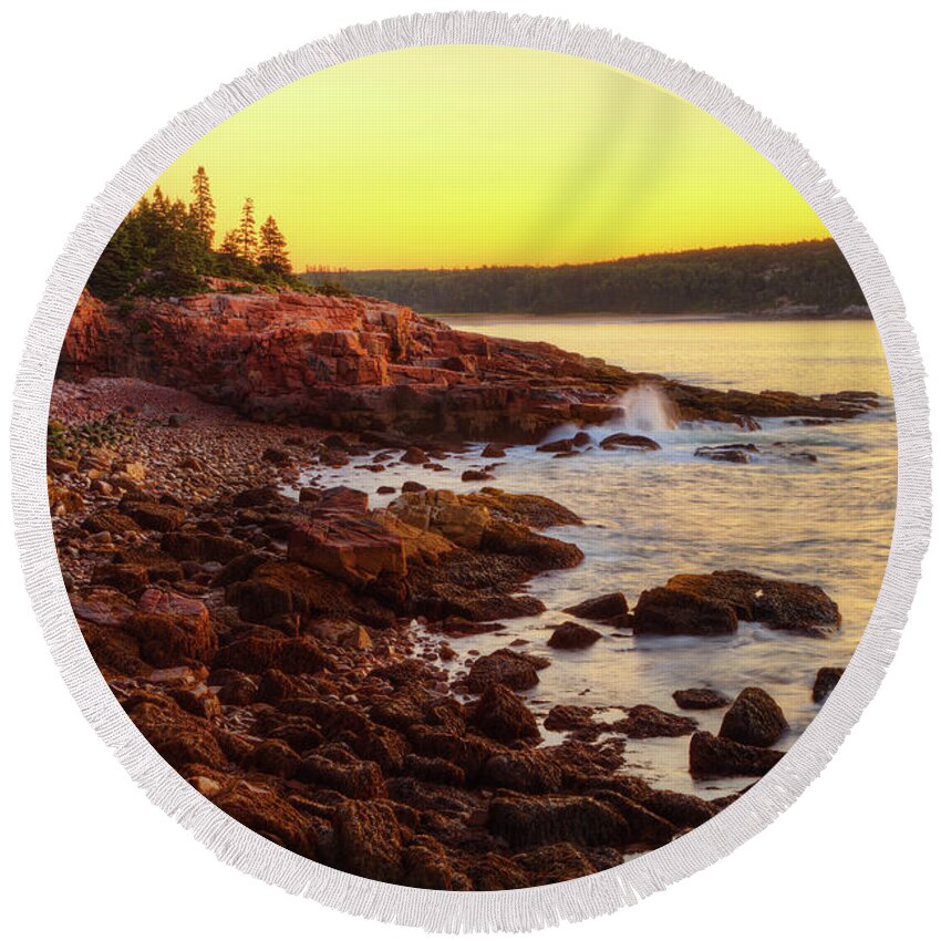 Acadia National Park Round Beach Towel featuring the photograph Acadia 2819 by Greg Hartford