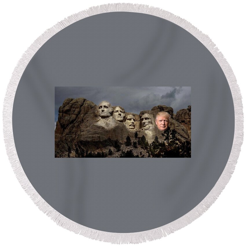 American Round Beach Towel featuring the photograph American Monuments #1 by Action