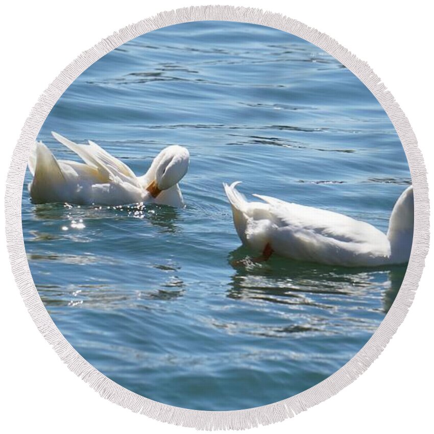  Round Beach Towel featuring the photograph Beauty In The Water #1 by Demetrai Johnson