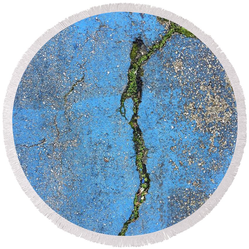 Blue. Abstract Round Beach Towel featuring the photograph Blue Series 1-2 #1 by J Doyne Miller