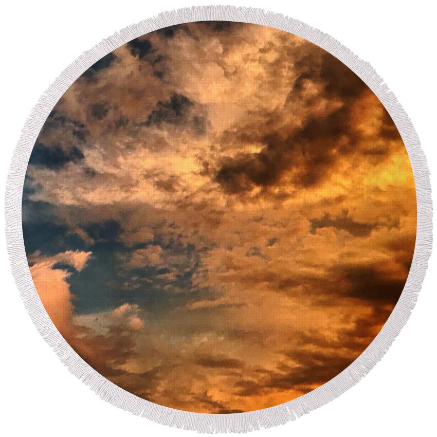  Round Beach Towel featuring the photograph Clouds #1 by Stephen Dorton