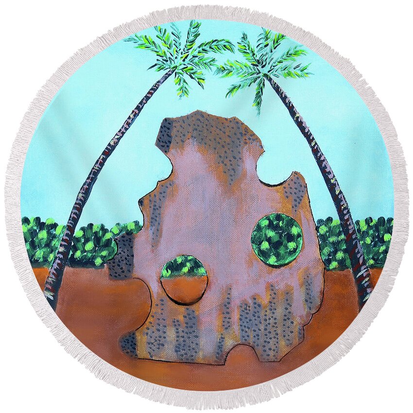 Rock Round Beach Towel featuring the painting Coquina by Deborah Boyd