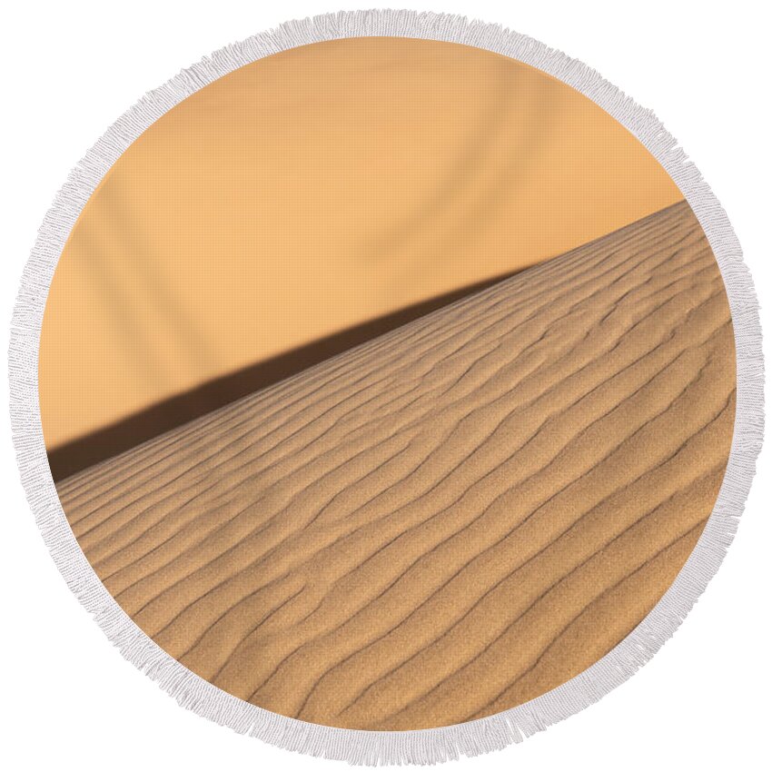 Sand Dune Round Beach Towel featuring the photograph Diagonal Sand Dune by Peter Boehringer