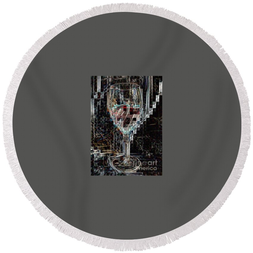 Glass Round Beach Towel featuring the photograph Fractured Surprise #1 by Marie Neder