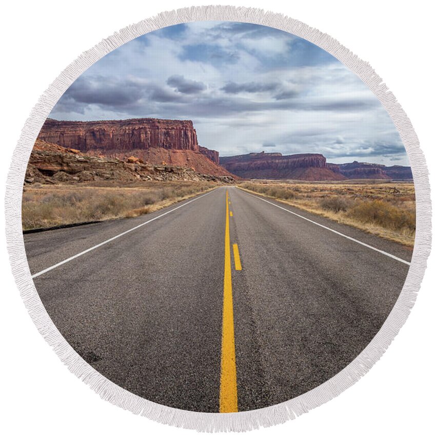 Butte Round Beach Towel featuring the photograph Iconic Utah Buttes and Mesas #1 by Andy Konieczny