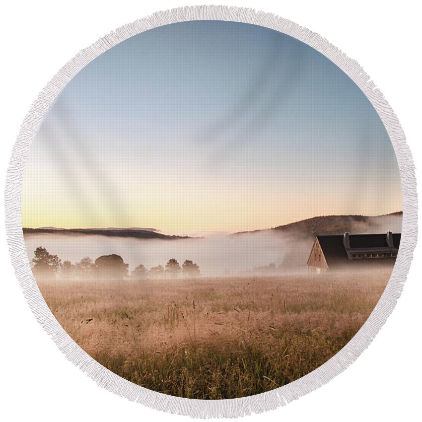 Kvilda Round Beach Towel featuring the photograph Jewel of the Bohemian Forest #1 by Vaclav Sonnek