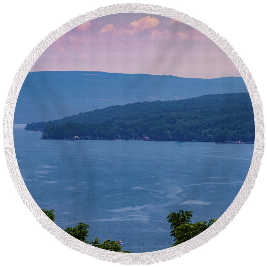 Lake Round Beach Towel featuring the photograph Keuka #1 by William Norton