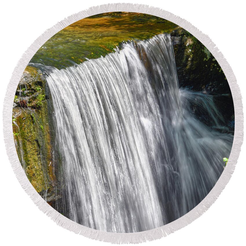 Laurel Falls Round Beach Towel featuring the photograph Laurel Falls 2 #1 by Phil Perkins