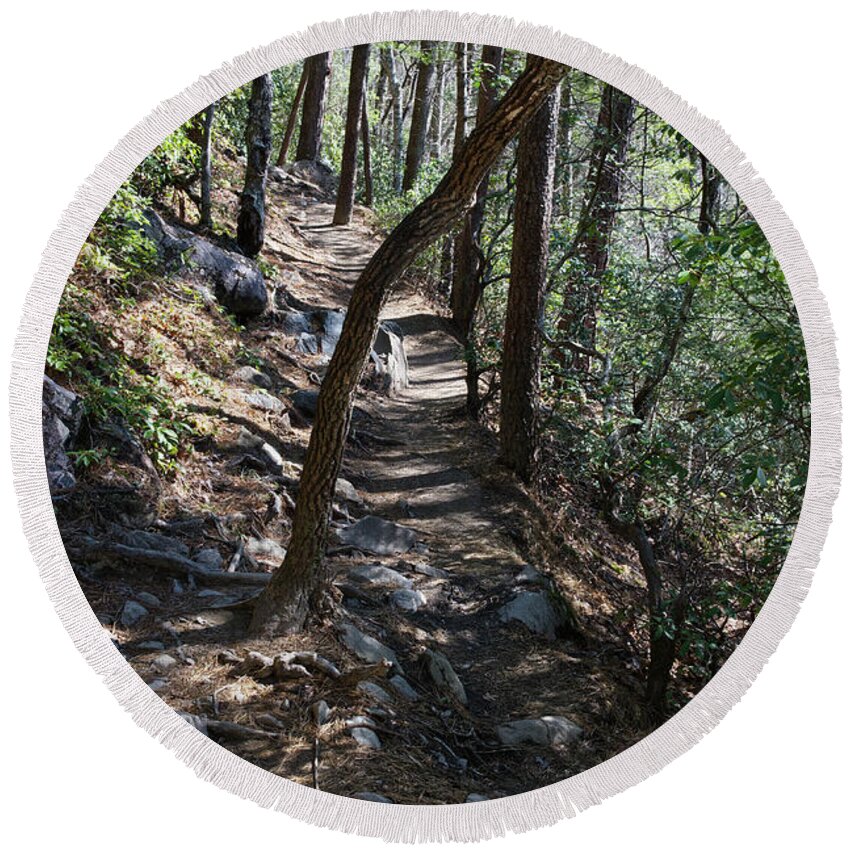 Tennessee Round Beach Towel featuring the photograph On the Trail by Phil Perkins
