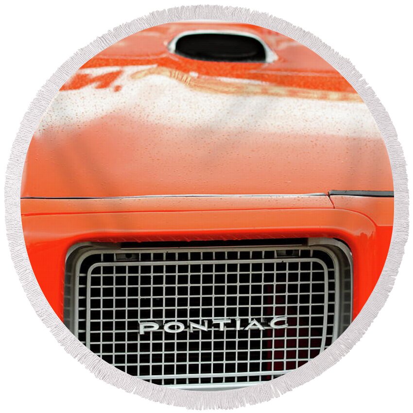 Pontiac Gto Round Beach Towel featuring the photograph Ooooo Orange by Lens Art Photography By Larry Trager