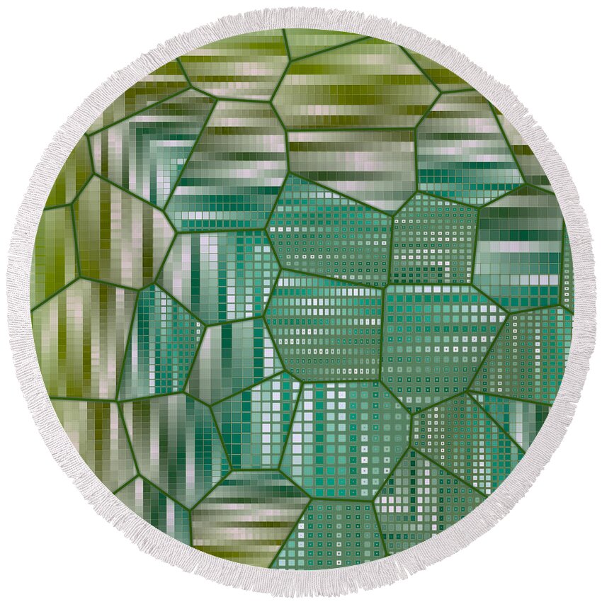 Abstract Round Beach Towel featuring the digital art Pattern 15 #1 by Marko Sabotin