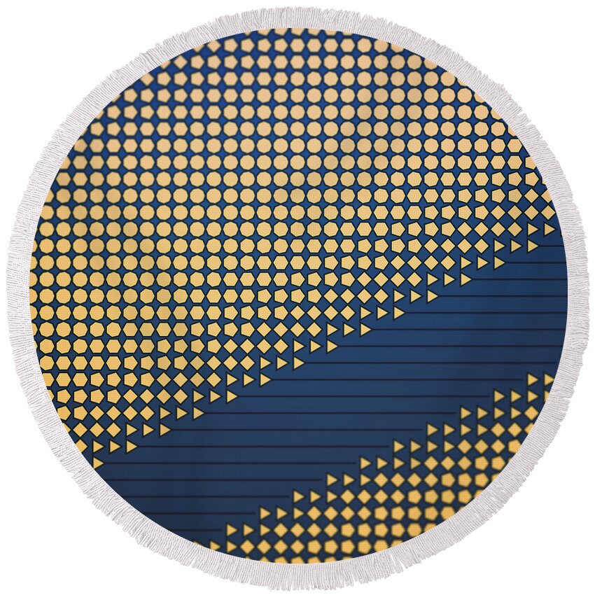 Abstract Round Beach Towel featuring the digital art Pattern 39 by Marko Sabotin