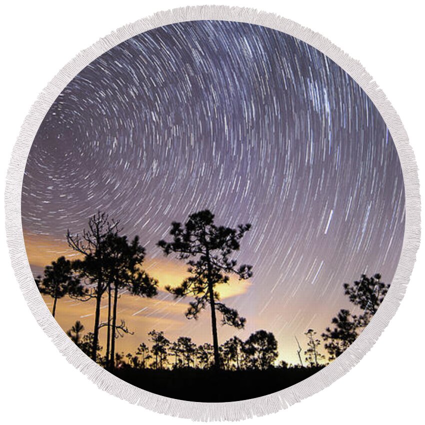 St Jamesstartreails Round Beach Towel featuring the photograph Pepperbush Stars by Nick Noble