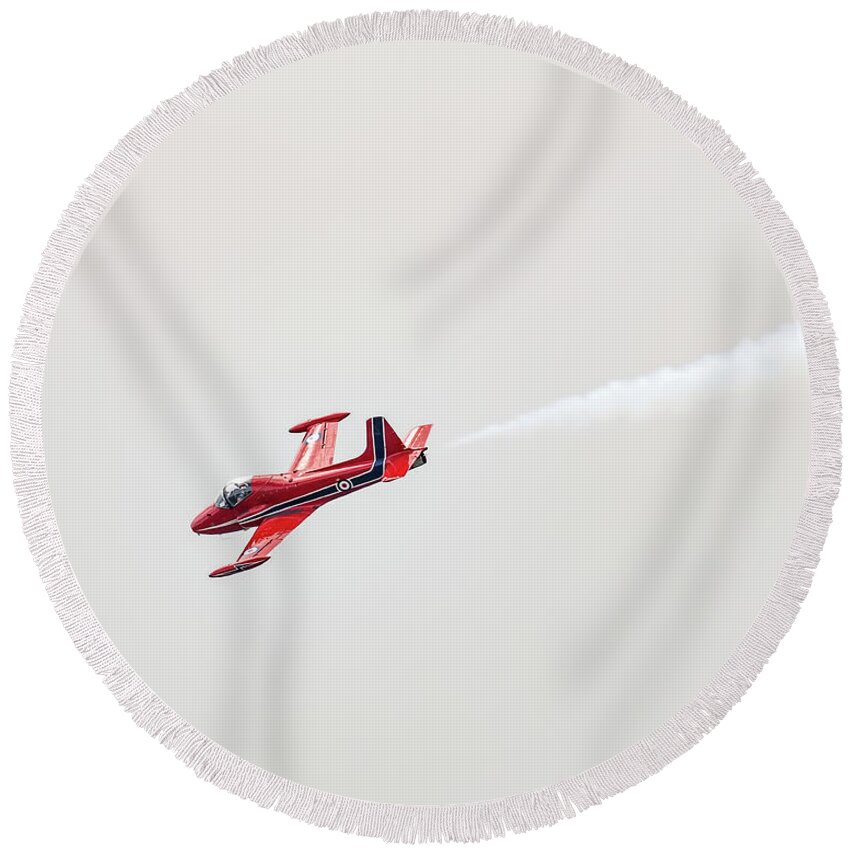 Aviation Round Beach Towel featuring the photograph Percival/BAC Jet Provost #1 by Dawn Key