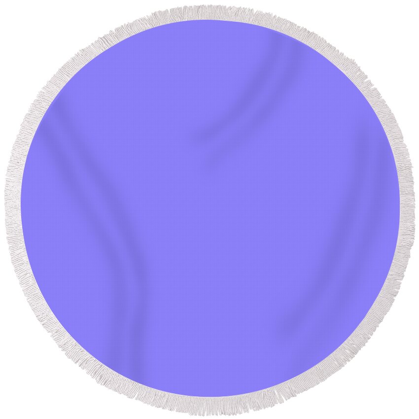 Periwinkle Round Beach Towel featuring the digital art Periwinkle #1 by TintoDesigns